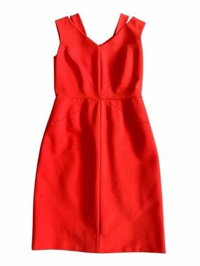 Katherine Kelly Orange Sheath Dress – Size 4 – Sleeveless Structured